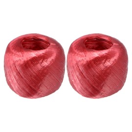 M METERXITY 2-Rolls Polyester Nylon Plastic Rope Twine, 4cm Width 110M Length Household Bundled Plastic Ropes Roll for Crafting/Gardening/Packing/Carrying [360FT/4330IN, Red]