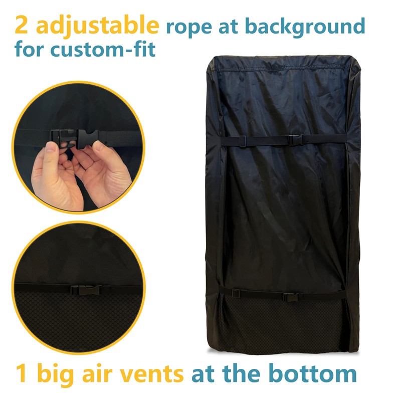 Bitubi Upright Freezers Cover,Outdoor Refrigerator Cover,– Waterproof, Dustproof, Sun-Proof, 34"