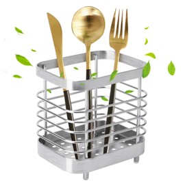 Lnopever Cutlery Holder, Stainless Steel Spoon Rack, Cutlery Drainer for Kitchen Utensils for Worktop, Kitchen Cutlery Strainer, Cutlery Dryer