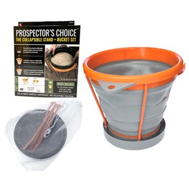 SE 10L Collapsible Bucket with Stand - Lightweight, Portable, 30LB Capacity, Easy Assembly, Ideal for Outdoor, Camping, Gardening - Includes Mesh Storage Bag - Compatible with SE Sifting Pans