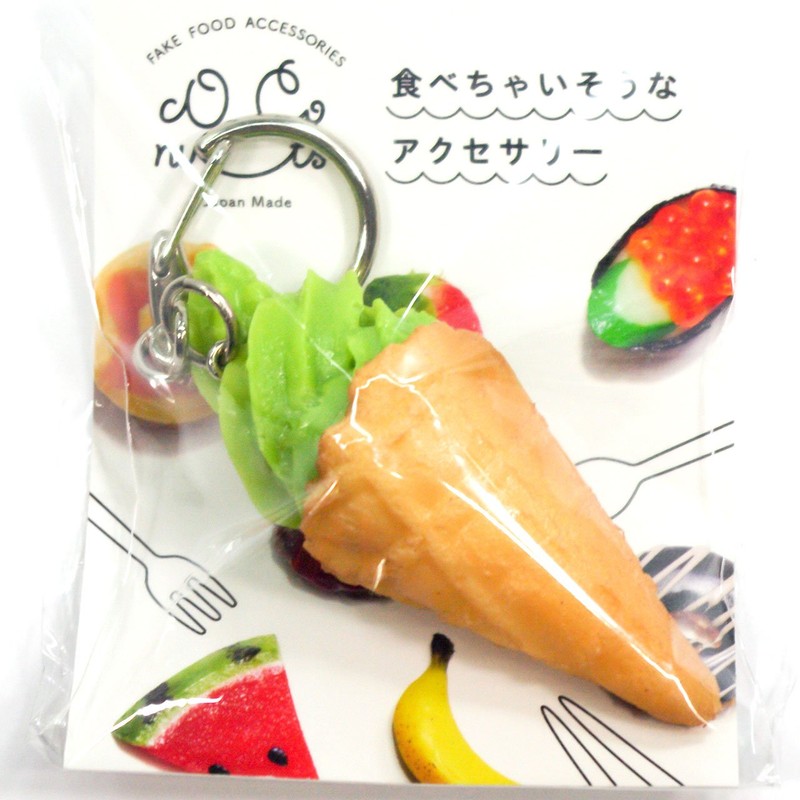 Food Sample Keychain Eat and Delicate and Soft Cream (Matcha)