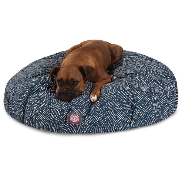 Majestic Pet Navy Blue Native Large Round Indoor Outdoor Pet Dog Bed with Removable Washable Cover Products