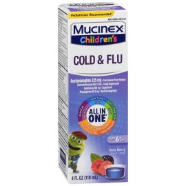 Mucinex Children's Cold and Flu Liquid Very Berry 4 OZ