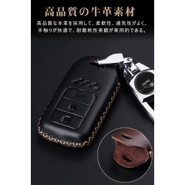 Honda Key Case for HONDA Smart Key Case Key Cover Genuine Leather 4 Buttons Good Touch Luxury Honda Axkey Cover with Key Holder Vezel s660 Freed Step Wagon Odyssey Fit CR-Z CR-V Jade Shuttle Civic