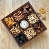 FUNSUEI 2 PCS Multi Compartment Wooden Tray, Divided Wooden Tray,