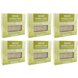 Plantlife Vegan Hemp 6-Pack Soap Bar - Moisturizing and Soothing Soap for Your Skin - Hand Crafted Using Plant-Based Ingredients - Made in California 4oz Bar