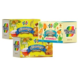 Té Abango con Propóleo (25 Tea Bags each box) + 2 Té Abango Propolis + 1 Té Abango Vitamin C - (3 Pack) Total 75 Tea Bags - 100% Natural, Vegan - Therbal Brand: