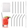10 Pack Short Metal Straws Reusable Stainless Steel Straws 5