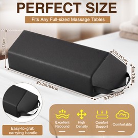 Massage Bolster for Massage Table, 25 x 8.6 x 7 Inch, Black