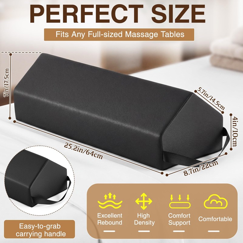 Massage Bolster for Massage Table, 25 x 8.6 x 7