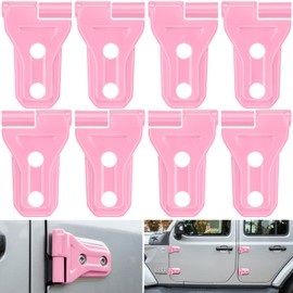 Door Hinge Cover Trim Exterior Accessories Decoration for 2018-2023 Jeep Wrangler JL JLU Sport Sahara Freedom Rubicon Unlimited Gladiator JT 2-Door & 4-Door (Pink 8PCS)