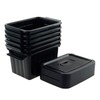 Tyminin Black Plastic Storage Bin ith Lids and Latch, Small