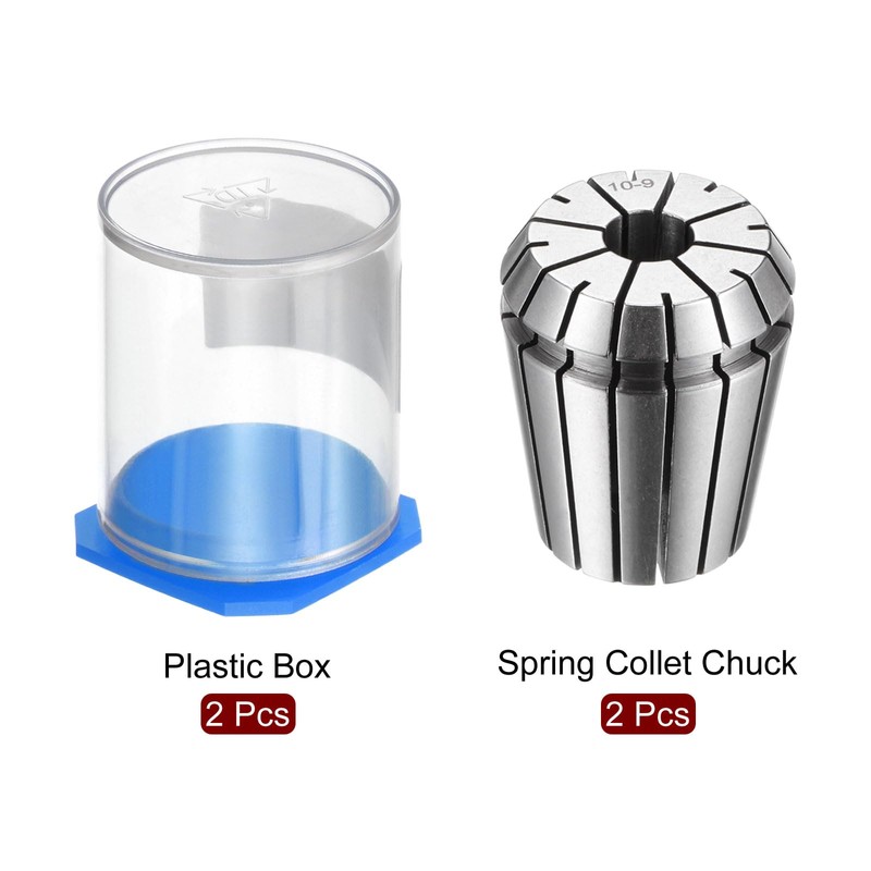 sourcing map 2pcs ER32 Spring Collet 10mm Chuck 0.008 High