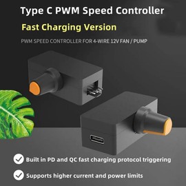 Hopbucan High-Power PWM Speed Controller 4Pin Violent Fan Governor PD QC Fast Charging Power Supply DIY Water Cooling Radiator Easy Install