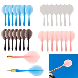 4BA Anti Falling Durable Dart Flight Set, 28Pcs Integrated Dart Flights, Darts Shafts and Flights, Darts Accessories Made of One Piece, 2-in-1 Combined Dart Flights and Stems Dart Flights and Shafts