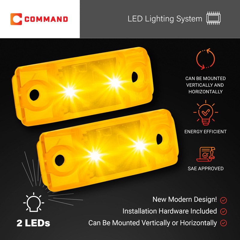 Command Electronics 12V LED Surface Mount Clearance Light – Modern