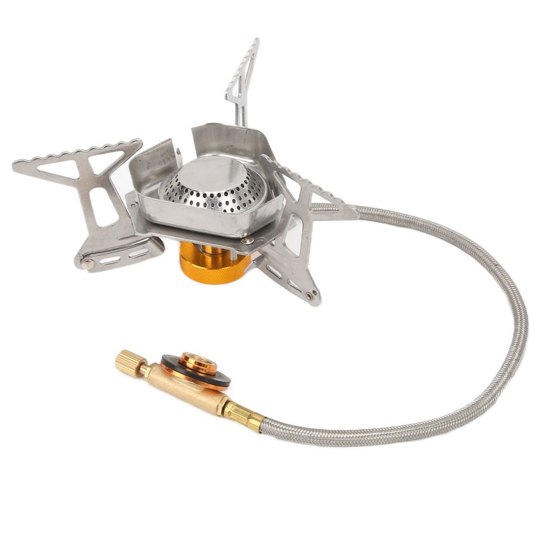 Camping Gas Stove Stainless Steel Strong Durable Windproof Electronic Ignition