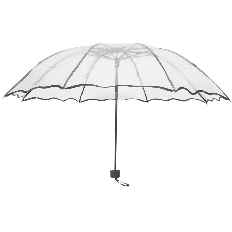 VALICLUD Portable Sun and Umbrella, Transparent Foldable Umbrella, Windproof Compact