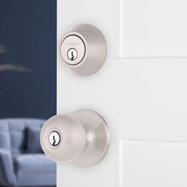 BRINKS – Front Door Lock – Traditional Single Cylinder Deadbolt – Easy Installation, Keyed Entry, Pick Resistant Security for Home and Residence (Front Door Deadbolt with Knob, 1 Pack)