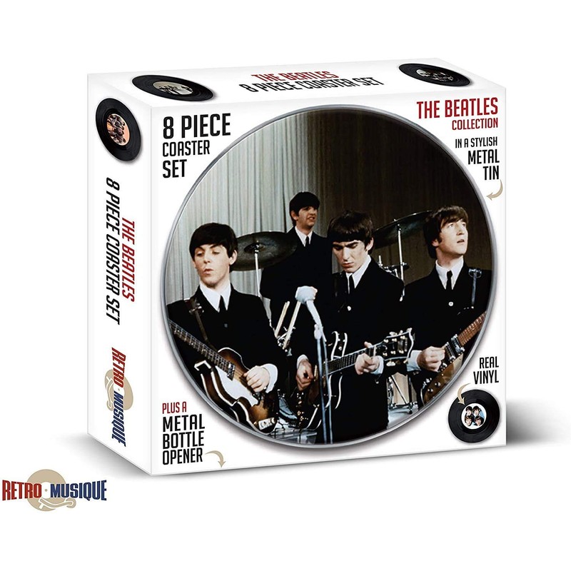 The Beatles - 8 Piece Mini Vinyl Record Coaster Set