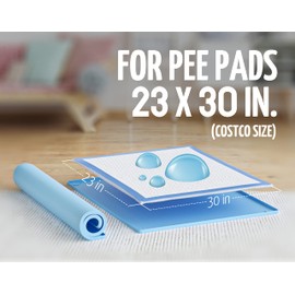 Skywin Pee Pad Holder for 30 x 23 Inches Training Pads - 2 Pack Silicone Wee Wee Pad Holder, No Spill and Leaks Puppy Pad Holder Easy to Clean and Store Dog Pad Holder (Blue)