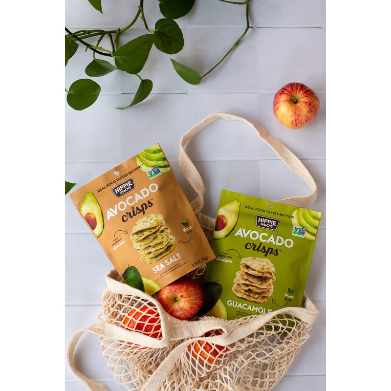 Hippie Snacks Avocado Crisps, Guacamole, Plant-based, High Protein, Gluten Free