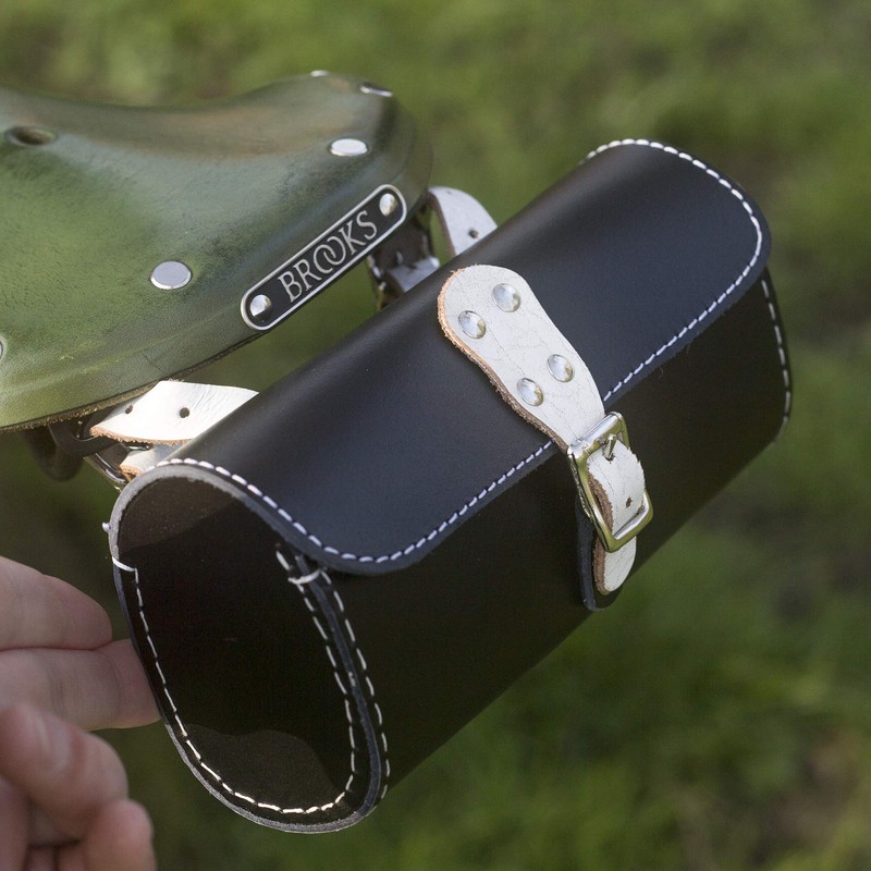 Leather Tool Bag Bike Saddle Bag Handcrafted Bike Bag BLACK