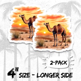 Camel Magnet 4 Inch 2-Pack Dromedary – Strong Vinyl Decorative Animal Magnets for Fridge Locker Kitchen Office – Cute Fun Aesthetic Cool Durable & Long-Lasting Souvenir ID44999