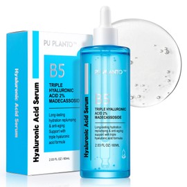 PU PLANTO B5 Hyaluronic Acid Serum for Face 2oz - Triple Pure Hyaluronic Acid 2% with Vitamin B5, Anti-aging Facial Serum for Fine Lines & Wrinkles, Hydrating Serum Dry Skin Moisturizer Fragrance Free