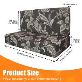 Rv Dinette Cushion Covers,Printing Stretchable Camper Cushion Cover,RV Cushion Slipcover,Rv Couch Cover Replacement for RV Camper Car Bench,2 Backrest Covers and 2 Bench Covers (Grayish Brown)