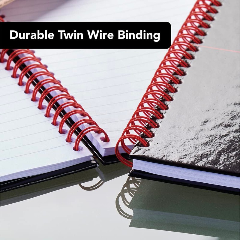 Oxford Black n' Red Ruled A-Z Wirebound Hardback A4 Notebook,
