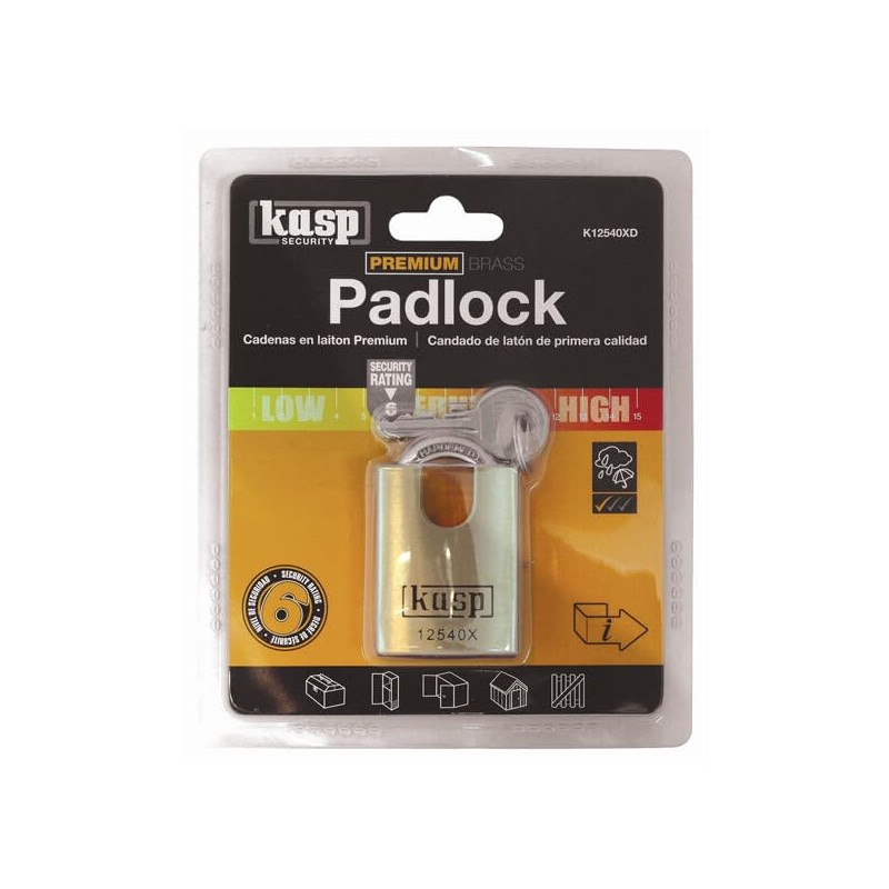 Kasp K12540XD Premium Brass Padlock, 40 mm