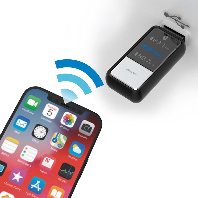 Kashimura NKD-218 Bluetooth FM Transmitter, Compact Type, Equalizer Function, USB