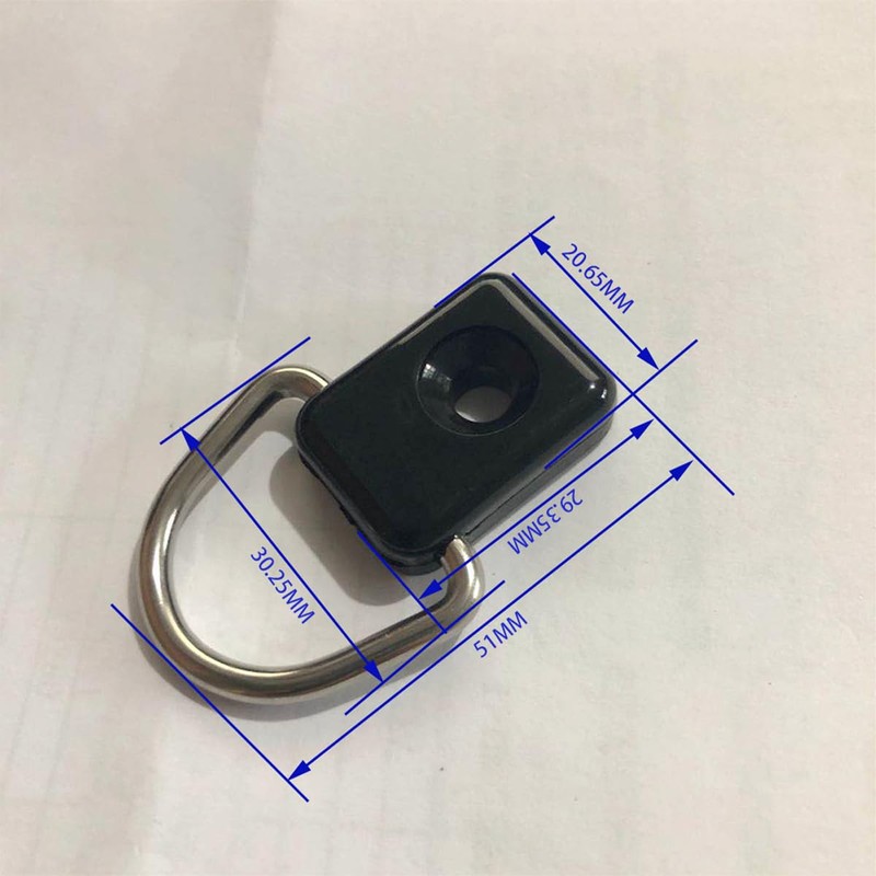 Tiardey 10 Pcs Kayak D Ring Black Canoe D Buckle