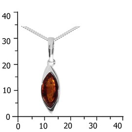 Ostsee-Schmuck Necklace with Pendant – Tonje – Silver 925/000 – Amber, Sterling Silver, Amber