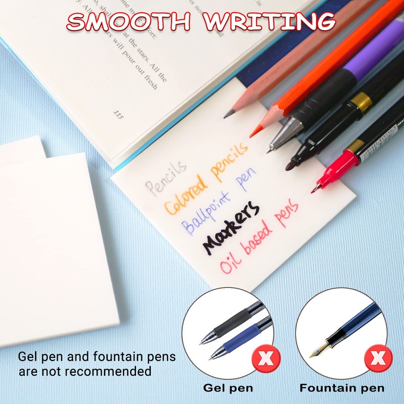 Transparent Sticky Notes - 3x3 inch Clear Sticky Notes Waterproof