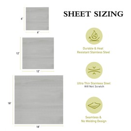 Gutenberg's Tough Micron Stainless Steel Mesh Screens | Many Sizes | Stainless Steel Tea Filter Bags (5-Pack 25u (Micron), 12x12 inch)