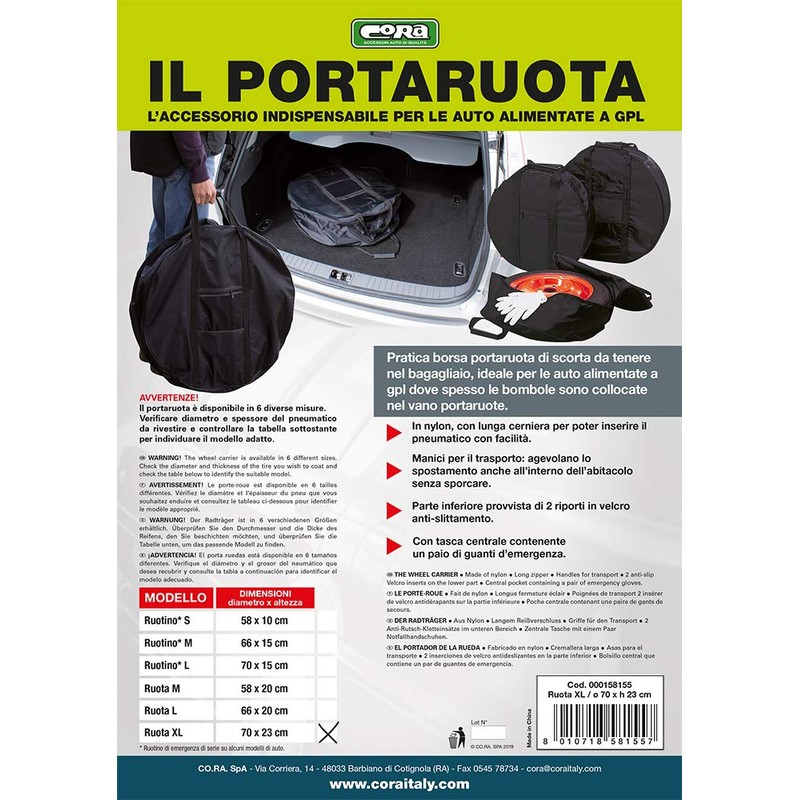CORA 000158155 Wheel bag 70x23 cm