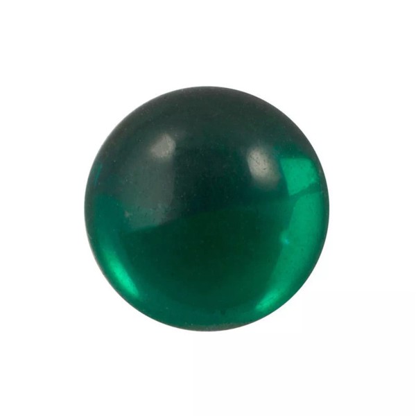Yummy Treasures 18mm Translucent Emerald Foiled Glass Round Cabochons (2)