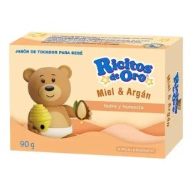 14 Pza Jabón De Tocador Ricitos De Oro Miel Y Argán 90 G                                                                                              