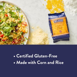 DeLallo Gluten Free Orzo Pasta, 12 oz Bag, (2 Pack), Made with Corn and Rice Flour, Handcrafted in Italy, Non-GMO, All Natural, Kosher