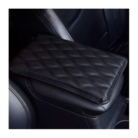 TSUGAMI Car Center Console Pad, PU Leather Auto Armrest Storage Box Mat, Waterproof Vehicle Armrest Cover Cushion Protector, Car Interior Decoration Accessories Universal for SUV Truck Pickup (Black)