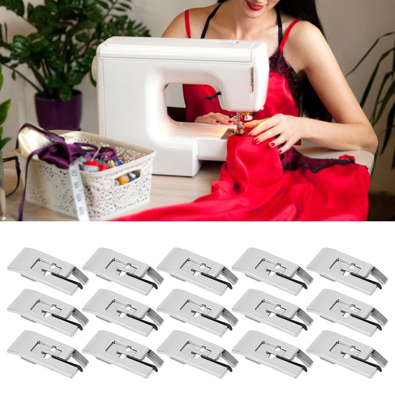 15 Pcs Overlock Presser Foot Universal Stainless Steel Snap On