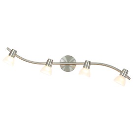 XiNBEi Lighting Track Light, 4 Light Kitchen Track Lighting, Modern S-Shaped Ceiling Track Light Bar Brushed Nickel Finish XB-TR1223-4-BN