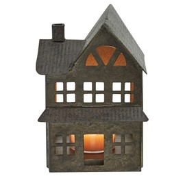 Park Designs Metal House Tealight Holder | Rustic Tin Candle Accent with Cutout Windows | Farmhouse Decorative Lantern for Cozy Ambience | Vintage Country Table or Mantel Display for Seasonal Styling