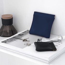 Coin Purse, Men's, Women's, Coin Storage, Small Items, Spring Opening, Leather, Thin, Smart, Job Hunting, Promise, Celebration, Birthday, Gift, Black