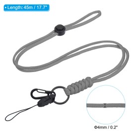 PATIKIL Neck Lanyard with Hook, Badge Lanyards Adjustable Long Strap ID Card Holder Keychains for Badge Holders, Grey