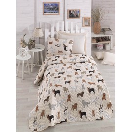 Juego de ropa de cama con diseño de animales para perros, cama individual o doble, 2 unidades, diseño de perros                                       