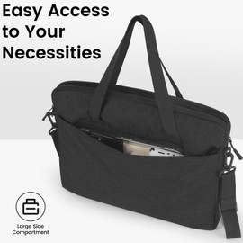 Oddfah 15 Inch Laptop Bag Laptop Briefcase for Men Women Laptop Case with Handle Waterproof Shockproof Laptop Notebook Bag with Shoulder Strap for Travel, Business, School, black