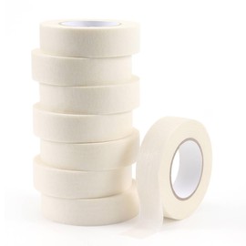LONGKEY White Masking Tape 8 Rolls, 0.7 Inch x 20 Yards, Premium Quality, Multi-Purpose, Painters Tape for Home, Office & DIY Projects